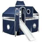 Cama alta individual/matrimonial con tienda y torre