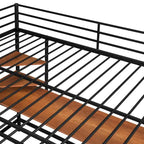 Metal Loft Bed with Desk and Shelves, Full Size