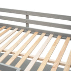 Cama alta de tamaño completo con estantes y escritorio