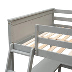 Cama alta de tamaño completo con estantes y escritorio