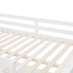 Cama alta de tamaño completo con estantes y escritorio