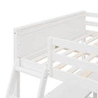 Cama alta de tamaño completo con estantes y escritorio