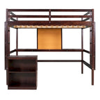 Whimsical Full Size Loft Bed with Desk and Writing Board