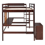 Cama alta de tamaño completo con escritorio y tablero para escribir