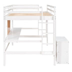 Cama alta de tamaño completo con escritorio y tablero para escribir