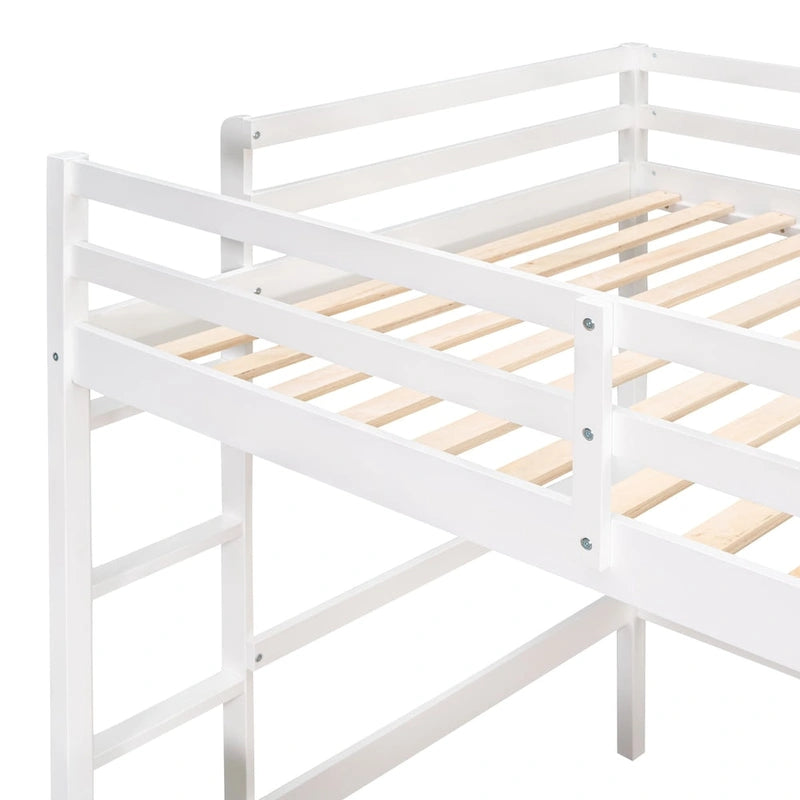 Cama alta de tamaño completo con escritorio y tablero para escribir